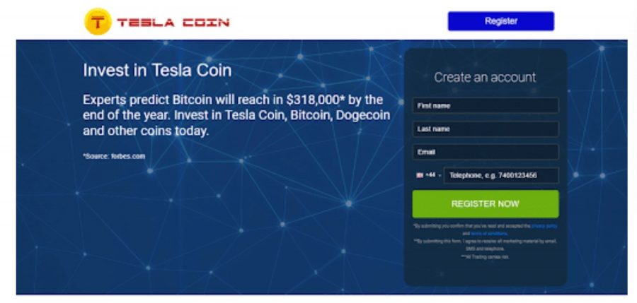 สมัครสมาชิก TeslaCoin