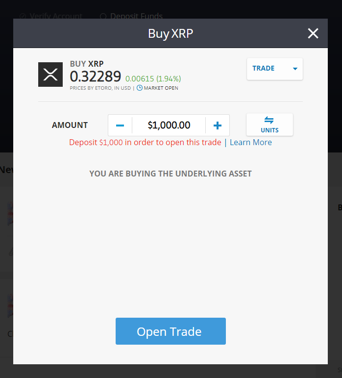 etoro ซื้อ XRP