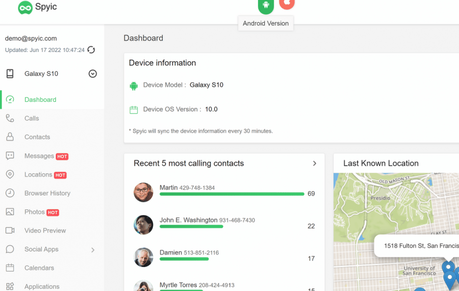 Spyic – แอปสอดแนมบนมือถือที่ดีที่สุด แอพติดตามแฟน google map