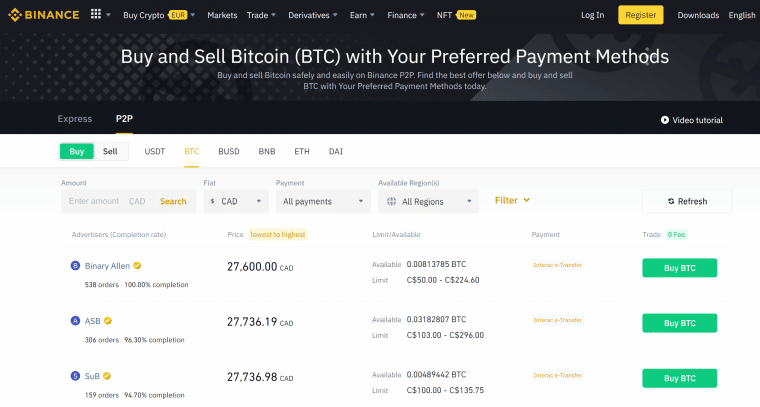 Binance P2P Exchange