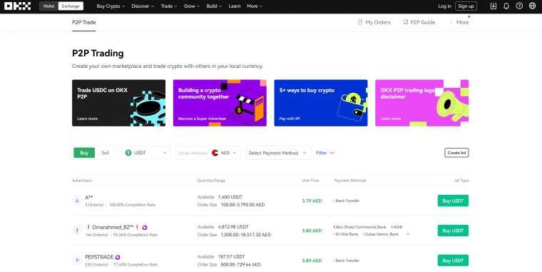OKX P2P Trading Decentralized Exchange ที่ดีที่สุด