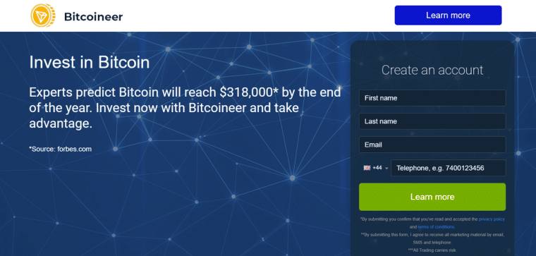 Bitcoineer Homepage รีวิว Bitcoineer