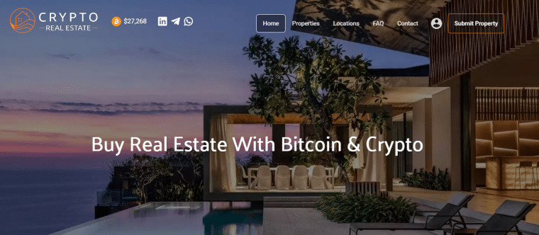 CryptoRealEstate หน้าหลัก