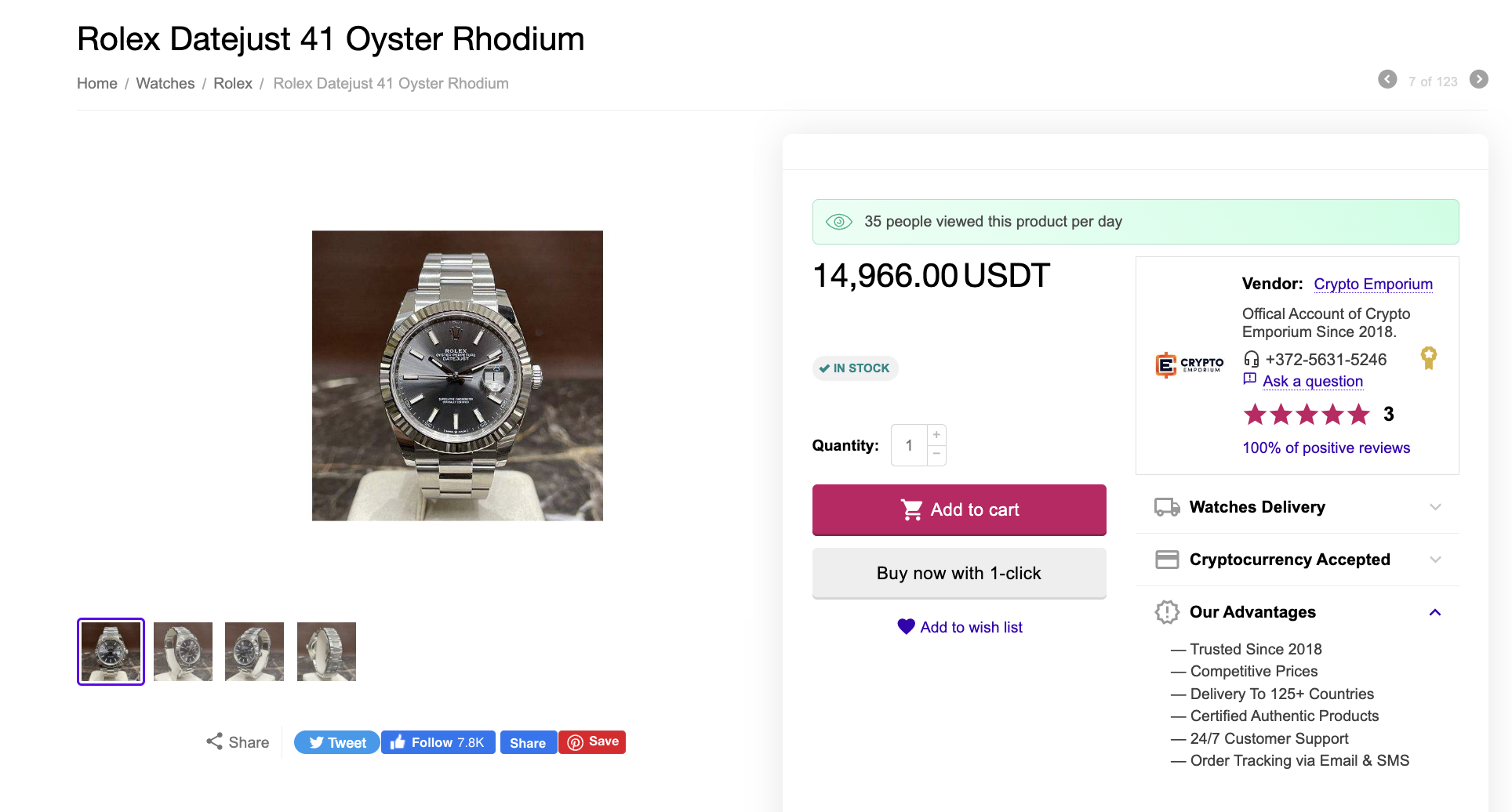 วิธีซื้อ Rolex ด้วย bitcoin ที่ Crypto Emporium