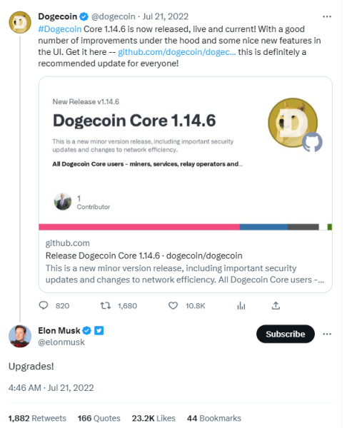 dogecoin อีลอน