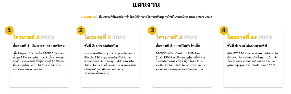 แผนงาน Bitcoin BSC