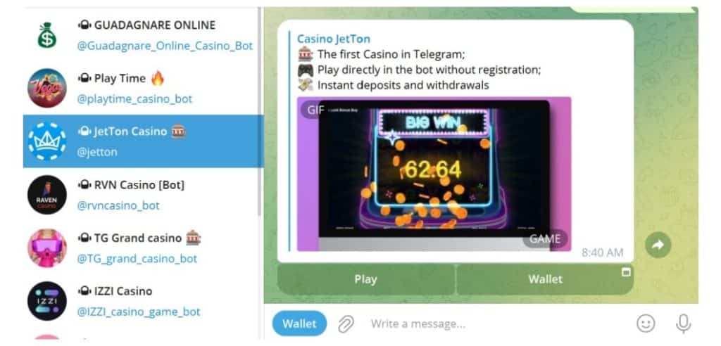 JetTon Casino - คาสิโน Telegram