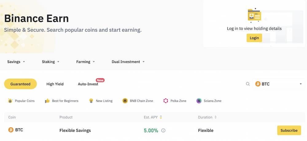 Binance แพลตฟอร์ม DeFi Lending Crypto Lending