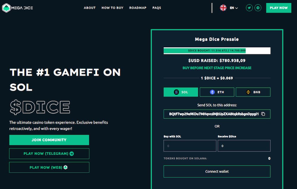 Mega Dice Token - เหรียญ proof of stake